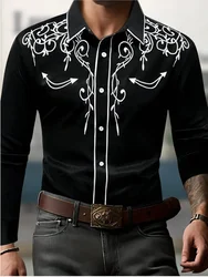 2024 Fashion lapel Long Sleeve men's Shirt Simple casual men's Street dance shirt European size 6XL