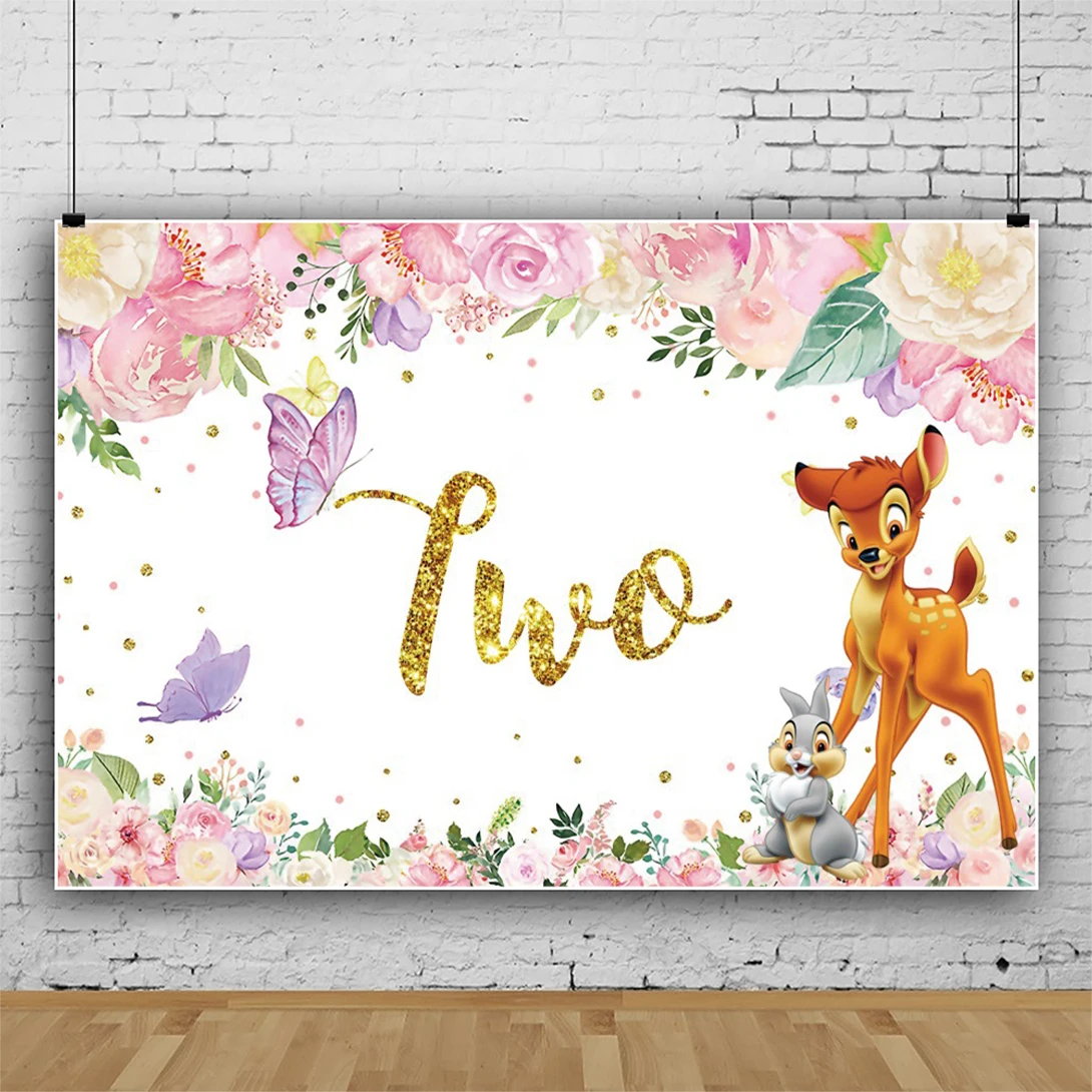 Bambi Photo Backdrop Background For Photography Baby Shower Kid's Birthday Party Decor Props Supplies Banner Poster Customize