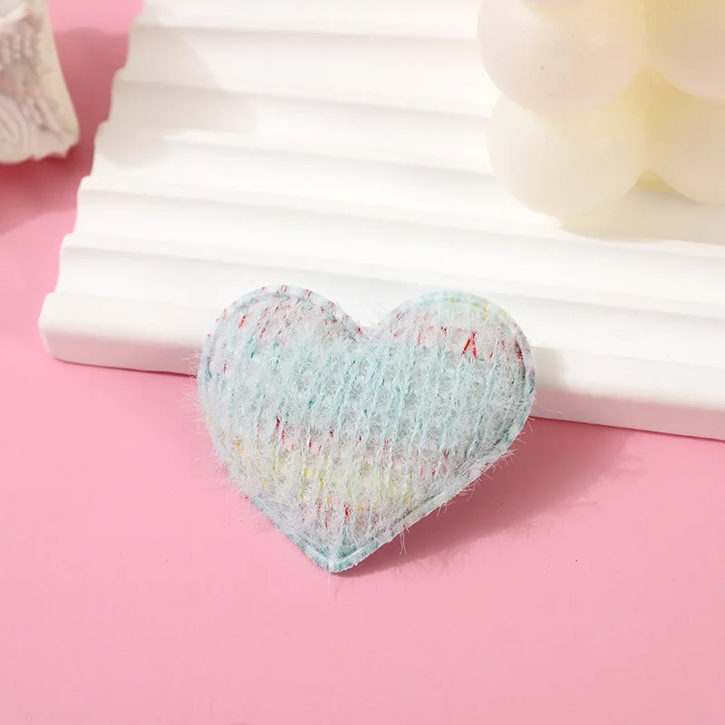 30 Stück 4,5 cm große, gepolsterte Häkelherz-Applikationen für DIY-Haarspangen-Zubehör, Kleidung, Kopfbedeckungen, Taschendekoration, Patches – Detail 7