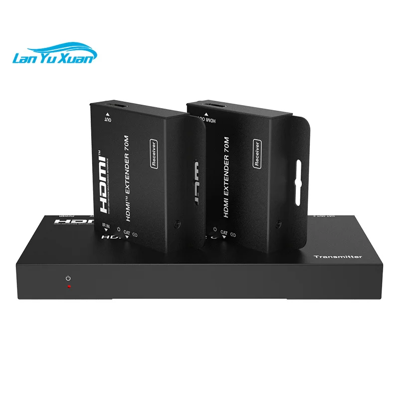High Performance 4K30Hz 1X2 HDMI Splitter 10.2Gbps 1X2 HDMI Over CAT 70M HDMI Extender with Local Loopout and IR Ocntrol