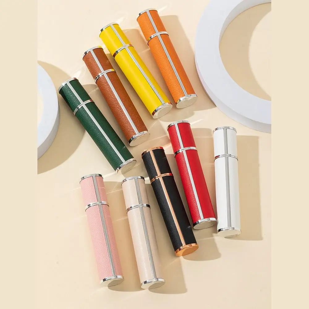 Butelka na perfumy z ekoskóry PU, 10 ml, szczelna, kosmetyczny pojemnik wielokrotnego użytku, pusty atomizer do perfum dla kobiet.