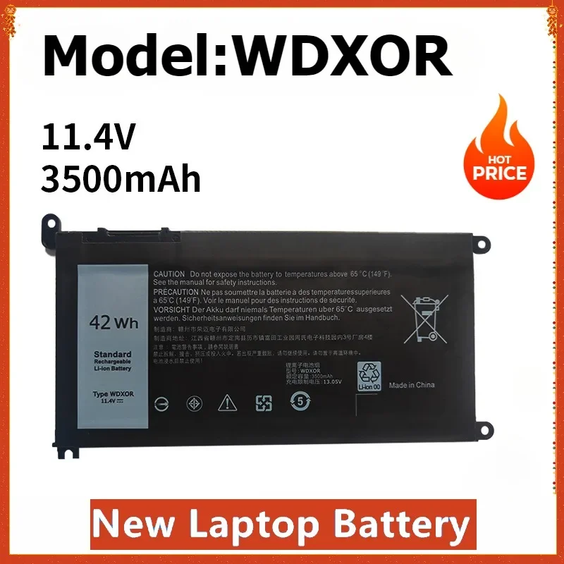 WDXOR 42Wh For DELL Laptop Battery Inspiron 13 5368 5378 7368 14 7460 7472 5468 15 5538 5567 5568 5378 7368 17 5765 3189