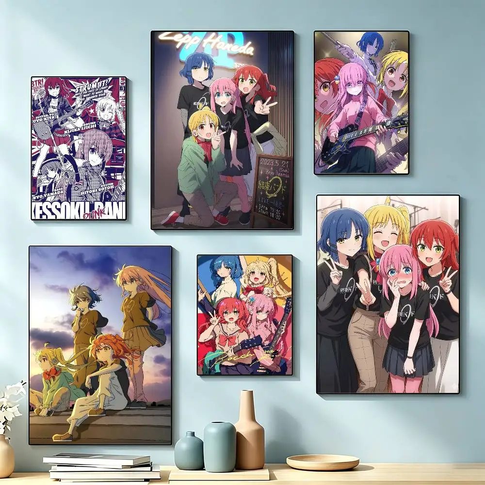 Anime K-Kessoku Band Poster Waterproof Wall Art Sticker For Bar Living Room Vintage Decor High Quality Print Gift