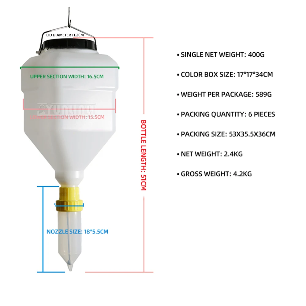 5L Hanging Sauce Dispenser Large Diameter Sauce Squeeze Bottle Salad Dressing Extrusion Bottle