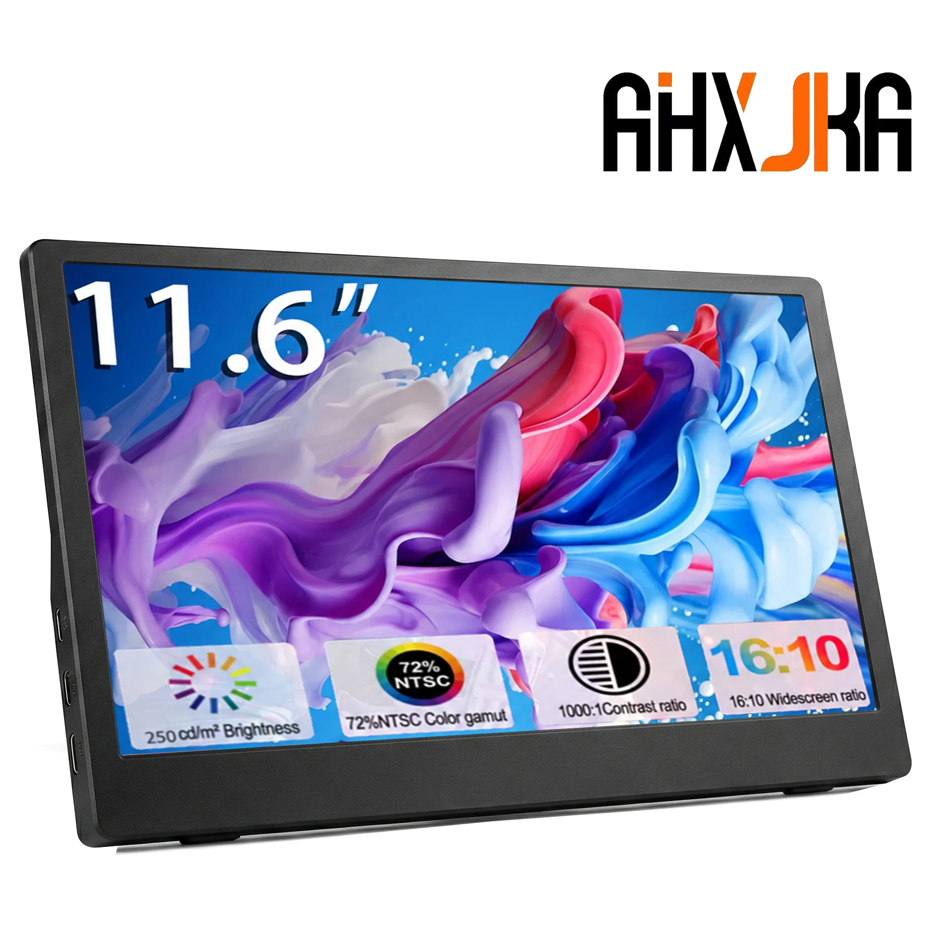 AHXJKA 11.6 Inch Portable Monitor Gaming Display External 1366*768P 60Hz MiniHDMI Type C Gaming For Switch/PS4/Xbox/Raspberry Pi