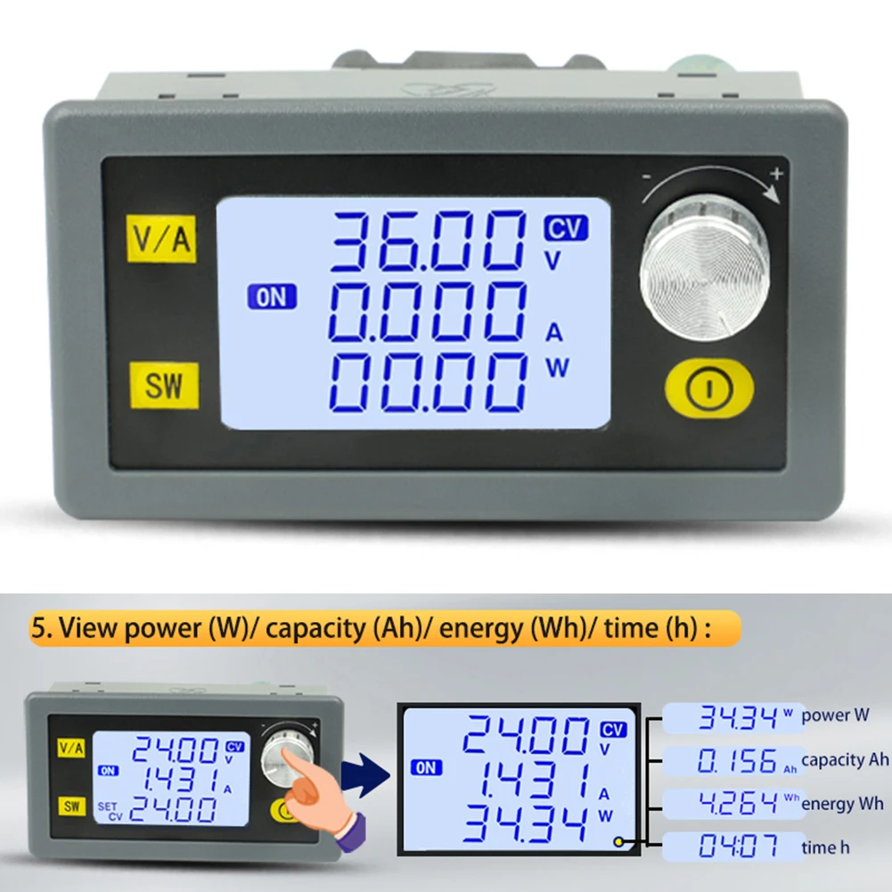 

Регулятор напряжения XY-SK80H DC CNC с ЖК-дисплеем, регулируемый, DC6-36V 5A 80W, стабилизированный источник питания постоянного тока