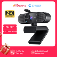 EMEET USB Webcam 2K Autofocus Mini Camera for Laptop Computer Web Camera with Dual Mics for Youtube Zoom Video Camera 2K Webcam
