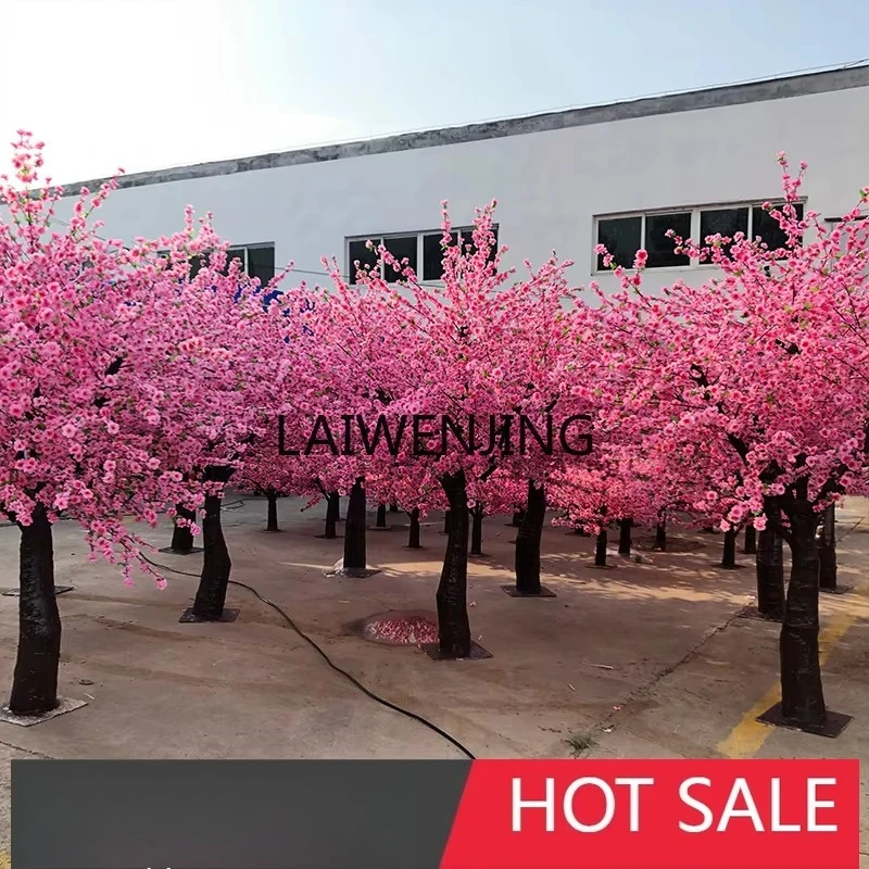 L18-simulation peach blossom tree fiberglass material cherry blossom simulation tree large package column decoration