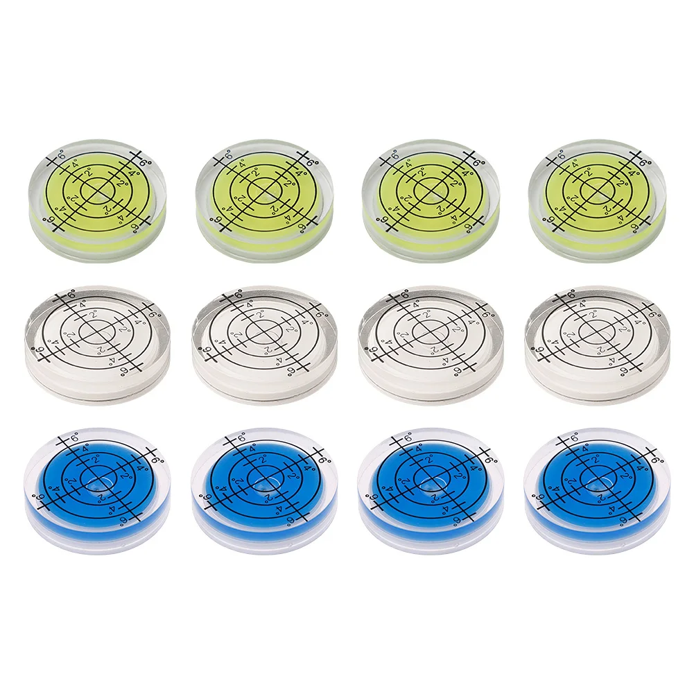 12pcs/set 32mm Bubble Level Marked Circular Level Bubble Horizontal Bubble Measuring Tool Meauring Instrument