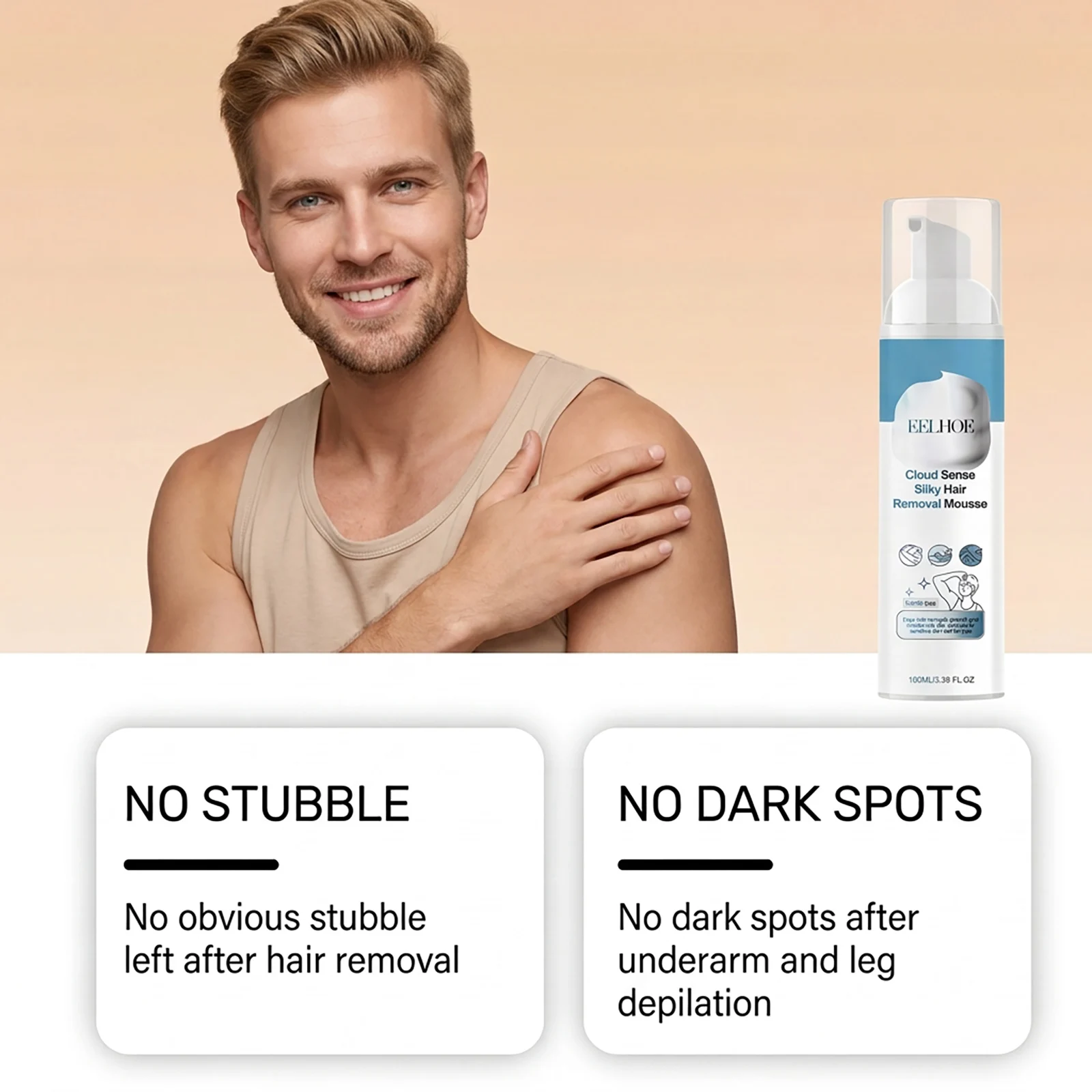 Gentle Hair Removal Mousse Moisturize Skin After Use Arms Legs Underarms Sensitive Area Body Care Painless Depilatory Soft Foam