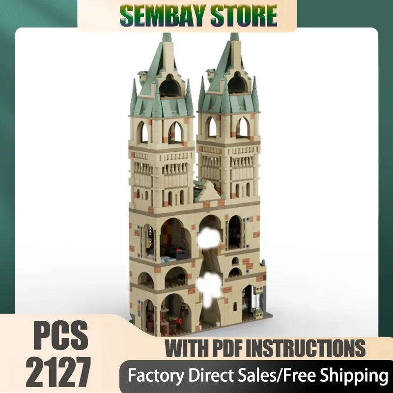 Model Filmowy Klocki Konstrukcyjne HP Modular - Model Wieży Dzwonowych Technologia Klocków DIY Zestaw do Składania Konstrukcja Zabawka Świąteczna Prezent