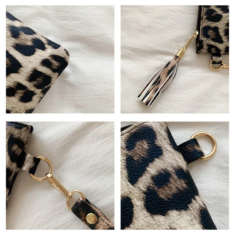 

Women Clutch Bag Leopard Print Long Wallets Female Fashion Design PU Leather Wallet Messenger Bag Ladies Elegant Handbag 2025