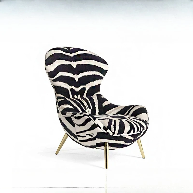 

Creative light luxury leopard print fabric sofa chair, villa designer high-end single chair