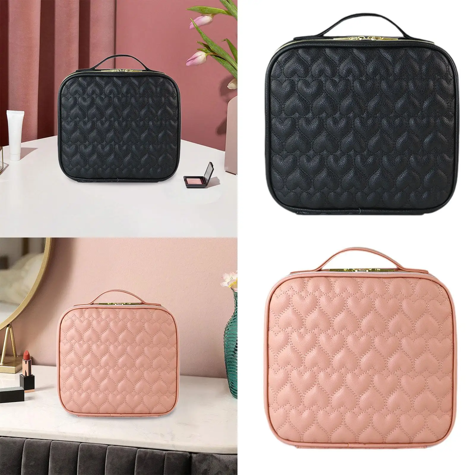 Sac de rangement de maquillage avec poignée pour grands articles pour femmes et hommes