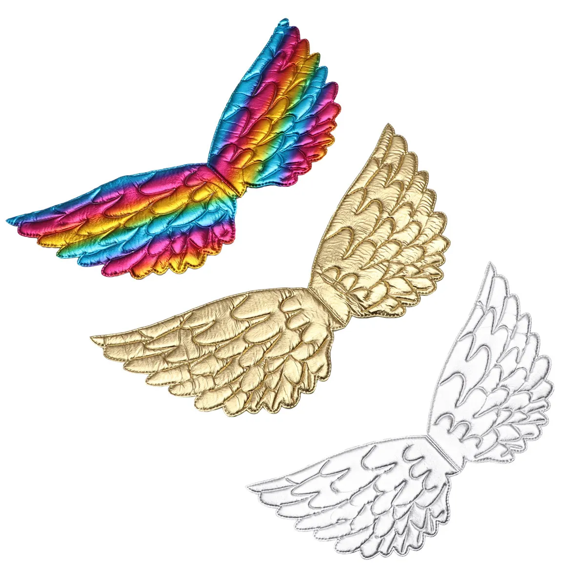 

Набор из 3 пар крыльев единорога: экологичные, красочные, серебристые и золотистые, стильные аксессуары для костюмов, уникальные украшения для вечеринок и фестивалей