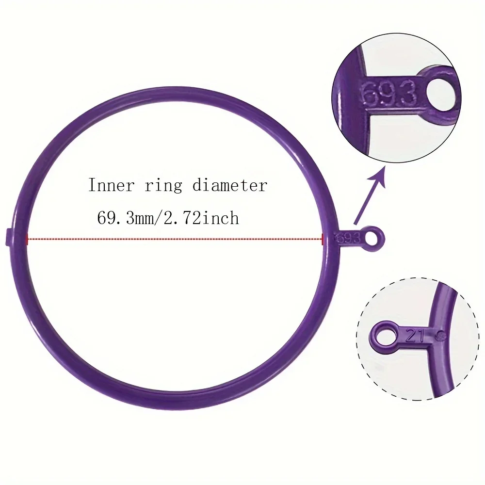 1PC Purple Plastic Bracelet Sizer Measuring Tool Accurate Inner Diameter Gauge for Wrist Size Portable Loop Measurement Tool