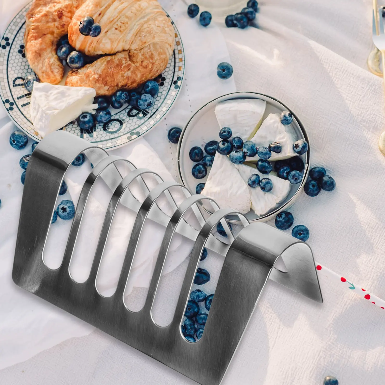 1Pcs Premium Stainless Steel Bread Shelf Multi Grid Sliced Bread Cooling Rack Food Serving Holder for Thanksgiving Christmas