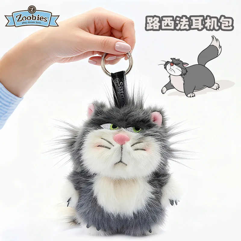 Genuine Disney Plush Pendant Cute Stitch Lucifer Marie Cat Dumbo Coin Purse Headphone Bag Fashion Toys Bag Ornament Girl'S Gift
