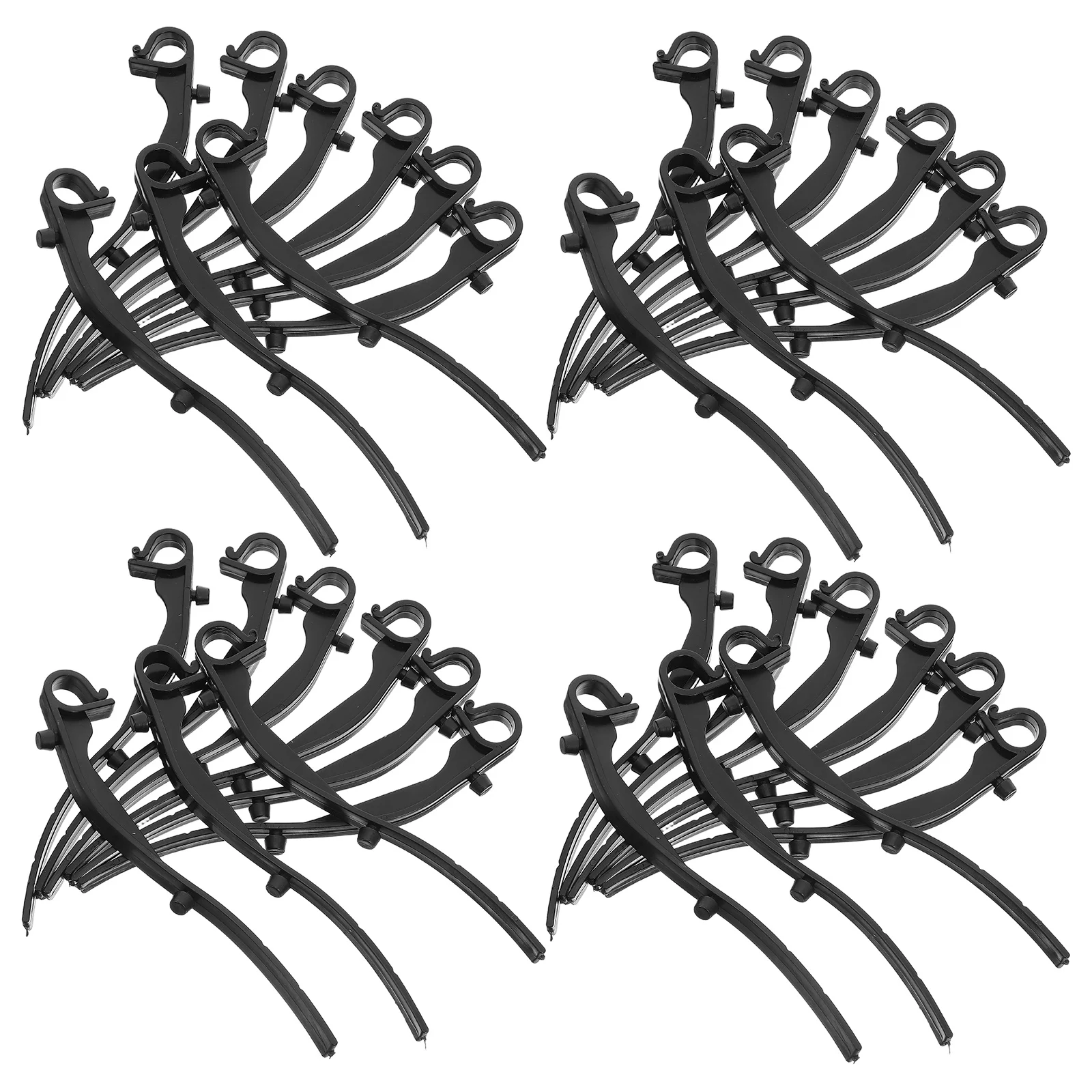 50 Uds Clips de malla Clips protectores de plástico negro a prueba de viento resistentes a la intemperie fijaciones de instalación de canalones universales para desechos de hojas