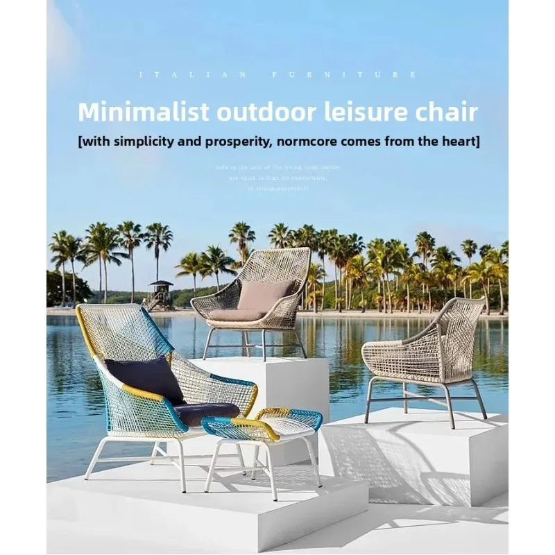 مجموعة أثاث الروطان الخارجية حديقة شرفة فناء كرسي الخوص طاولة 3 قطع