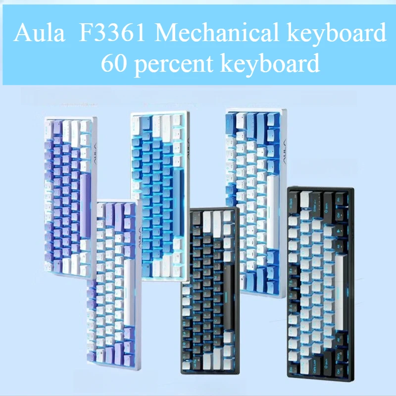 

AULA F3361 teclado mecanico gamer mechanical keyboard60% key board ergonomic usb hot swappable wired keyboards portable teclados