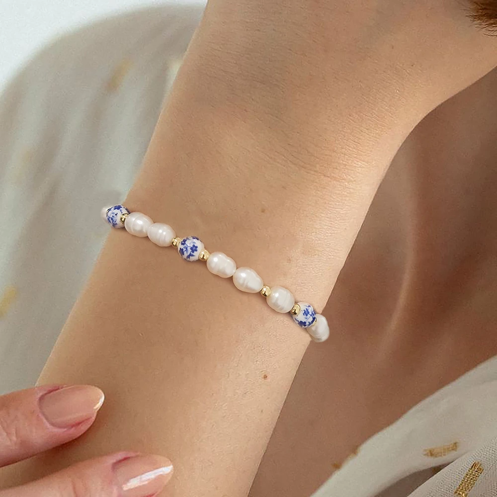 KKBEAD Natural Pearl Bracelet Femme Vinatage Jewelry for Women Handmade Beaded Bracelets Christmas Gift Pulseras Mujer Moda