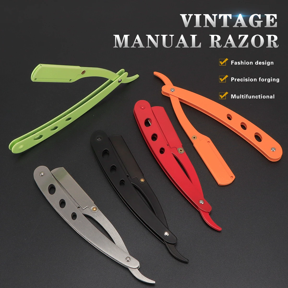 Men Folding Manual Razor Old-fashioned Barber Beard Shaver Pro Body Face Hair Removal Knife Salon Hairdressing Tools Accessories