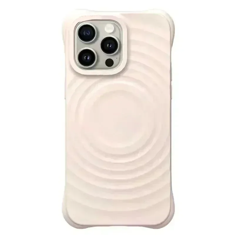 White Ripple Silicone Ripple Silicone Case for IPhone 14 15 16 17 Pro Max Case - Protective Magnetic Case image 3