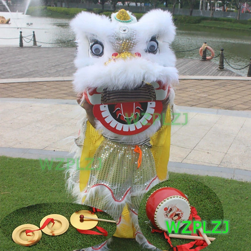 Royal 14 Inch Lion Dance Costume Gong Drum Cymbals pants Toy  5-8 Age Kid Boy Girl Child Party Performance Sport Carnival Stage