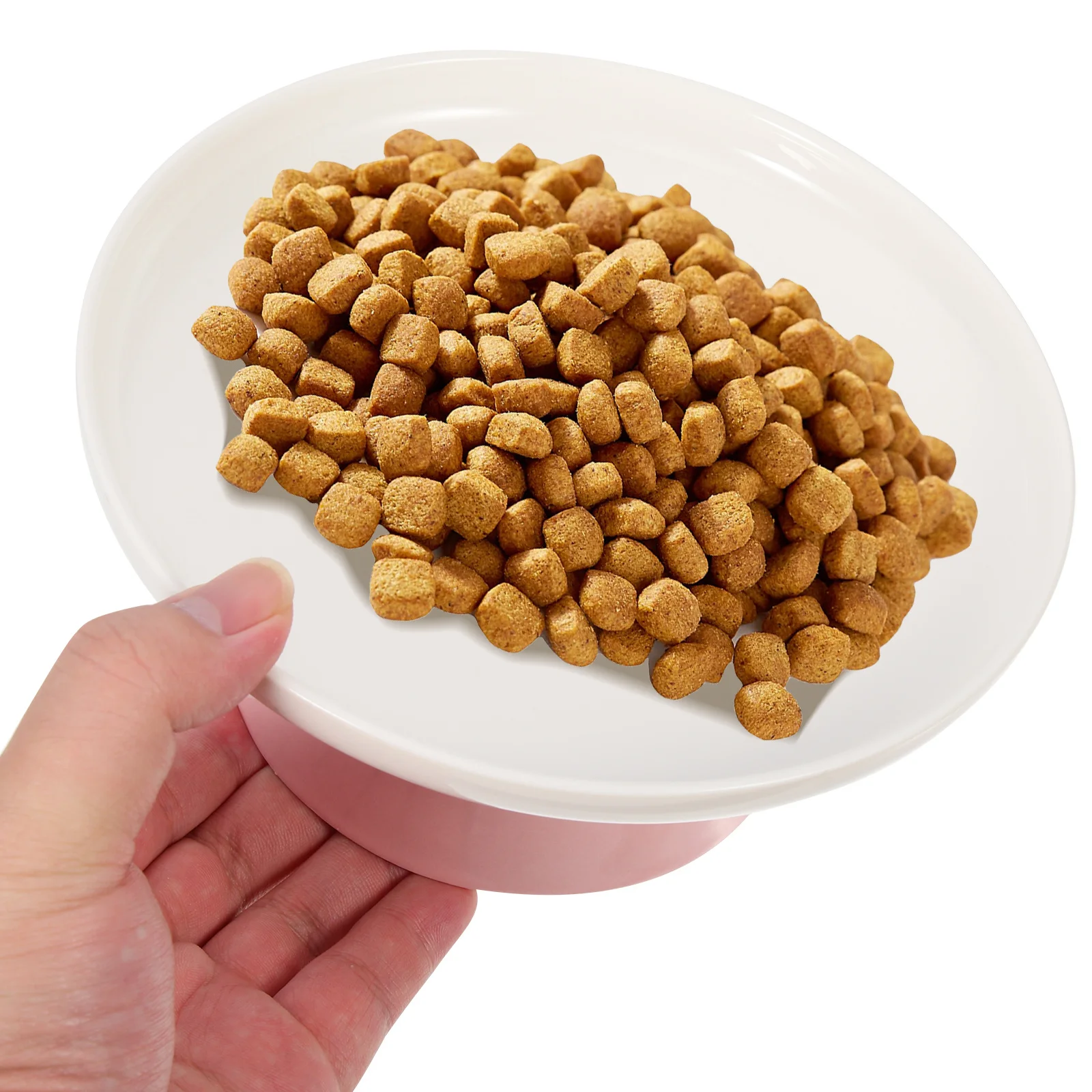 

High Base Pet Bowl Ceramic Material Neck Protection Stable Design Easy to Clean Safe for Cats and Kittens Cat Bowl