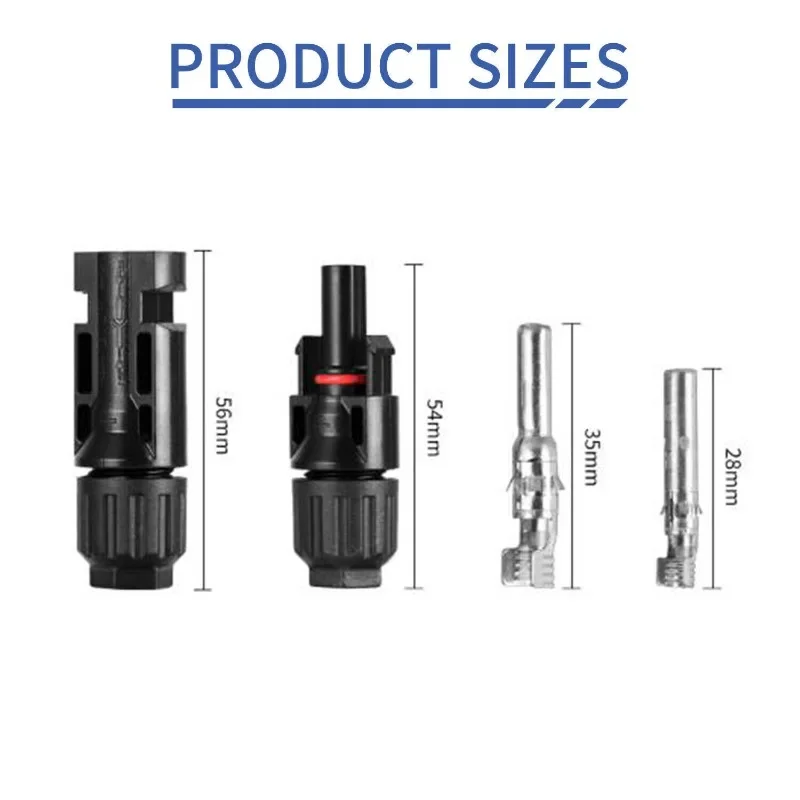 Conectores solares com ferramentas, conector de painel solar macho e fêmea, conectores de cabo pv/mc 1000v30a para painel solar diy 2.5/4/6mm2