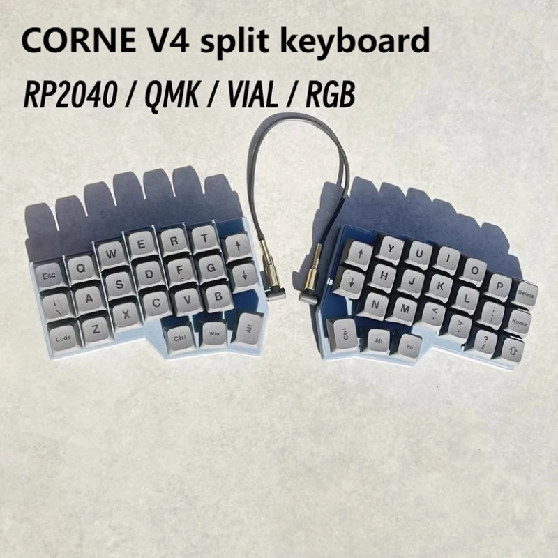 CORNE Split Keyboard Ergonomic Split RGB Backlight Hot-swappable Keyboard QMK VIAL Key Change Customized Game Split Keyboard