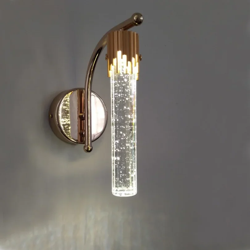 Modern Crystal Led Wall Sconce Light Background Lâmpada para Bedroom Bedside Living Room Decoração Hotel Iluminação Lustres Banheiro