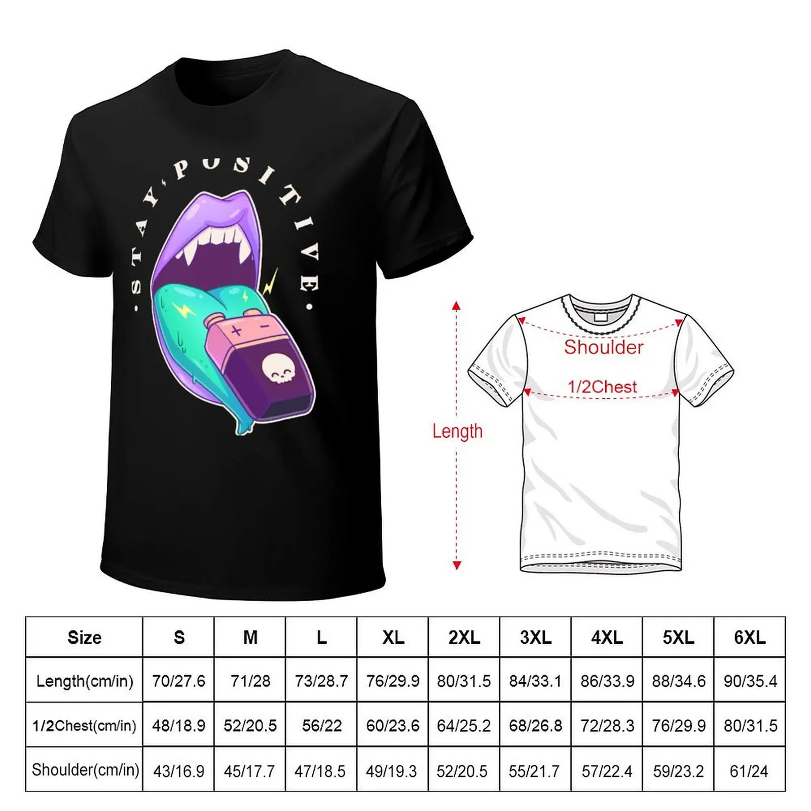 Stay Positive Pastel Vampire Mouth - Kawaii Krypt T-Shirt Summer Sports Quick Dry T-Shirt