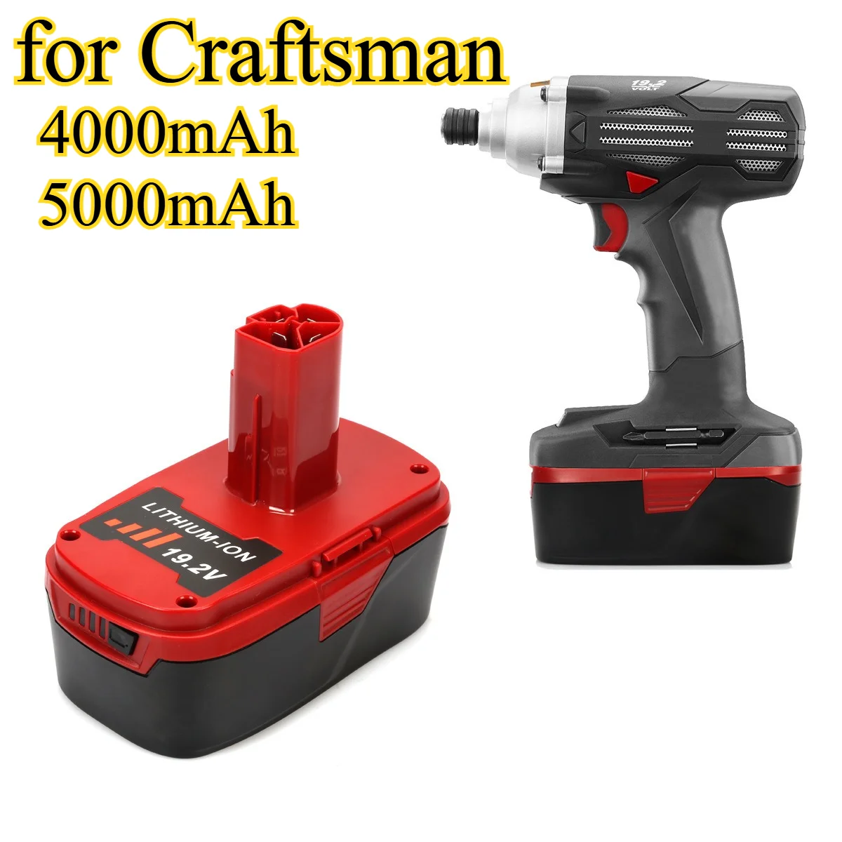

Сменный аккумулятор 5000 мАч для аккумуляторных инструментов Craftsman 19,2 В для литий-ионных аккумуляторов 19,2 В, 4,0 Ач, аккумулятор для электроинструмента большой емкости