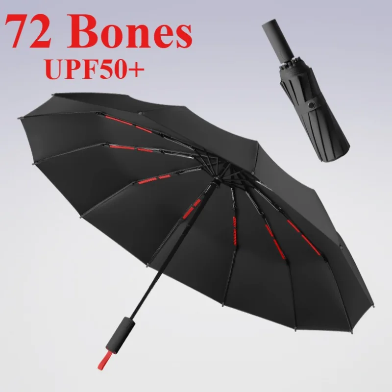 72 Bone Windproof Umbrella Reinforced Automatic Folding Large Size Sun Uv Protection Anti-Storm High Quality Travel Umbrellas