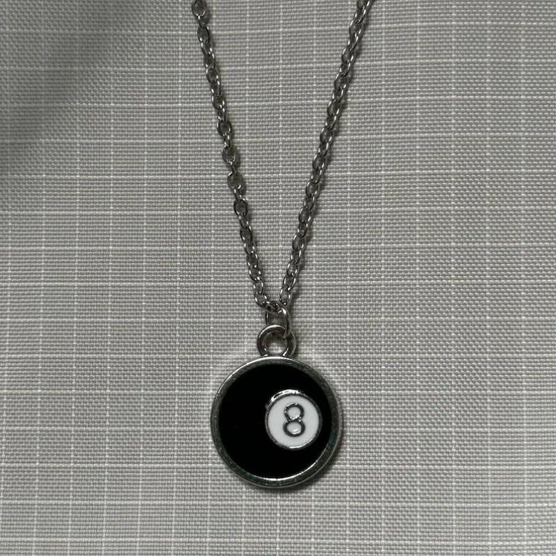 Lucky 8 Ball Pendant Necklace Y2K Minimalist Fashion Single Item Necklace Unisex Pendant Necklace