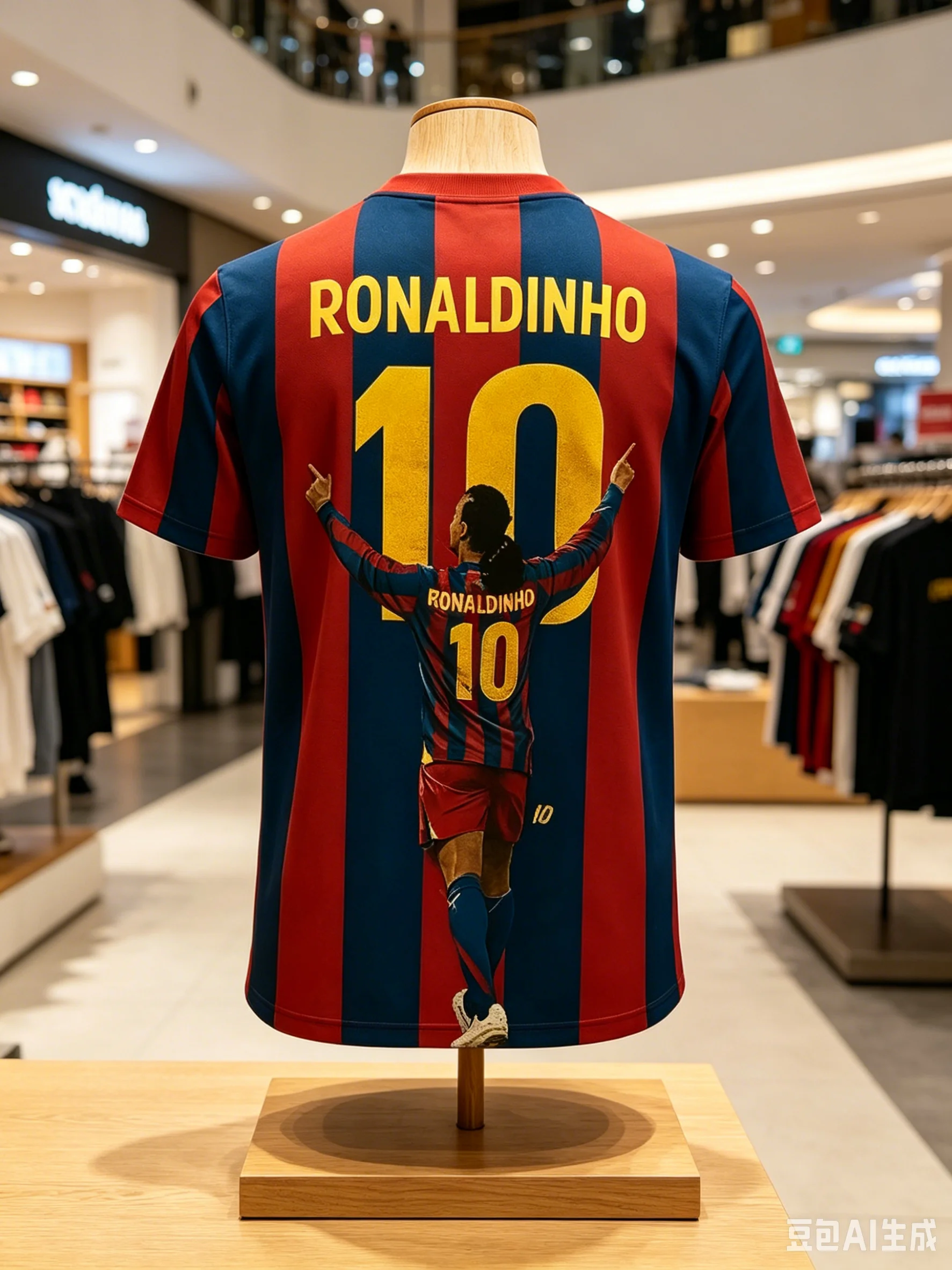 Barca Stripe Ronaldinho # Camiseta de fútbol con estampado 10, cómoda, transpirable, deportiva de verano, elegante, para niños y familia, a la moda