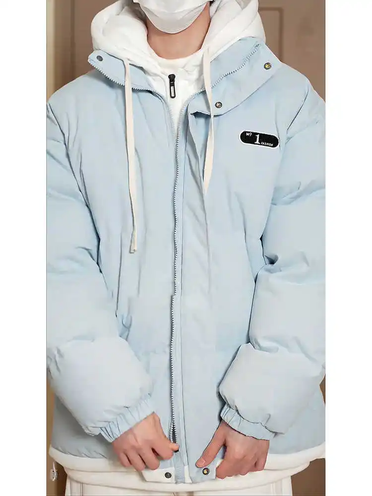 

Утепленная хлопковая куртка-пуховик для мужчин, зимняя повседневная куртка с капюшоном, молодежная, свободного кроя, эксклюзивно онлайн