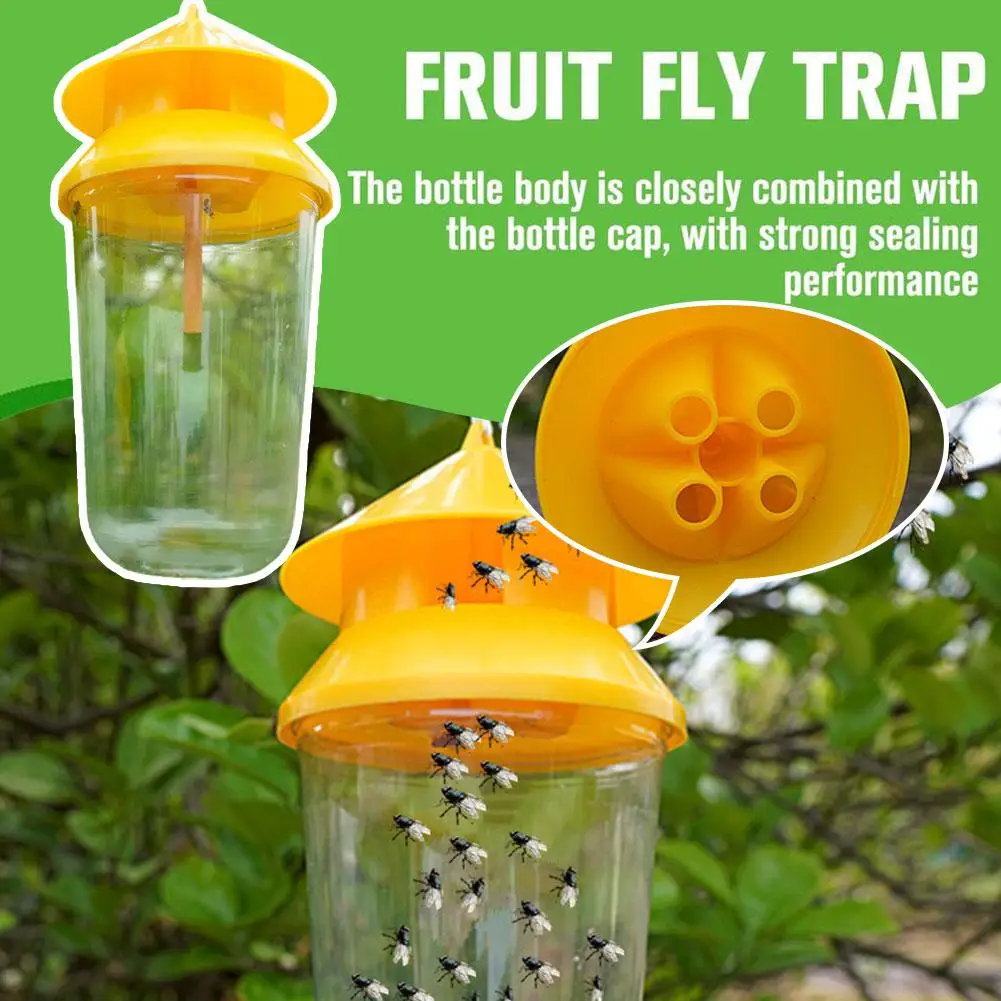 

Fruit Fly Trap Killer Yellow Plastic Drosophila Trap Fly Orchard Products Anti Control Trap Catcher Pest Insect Fly Fruit K U1W3