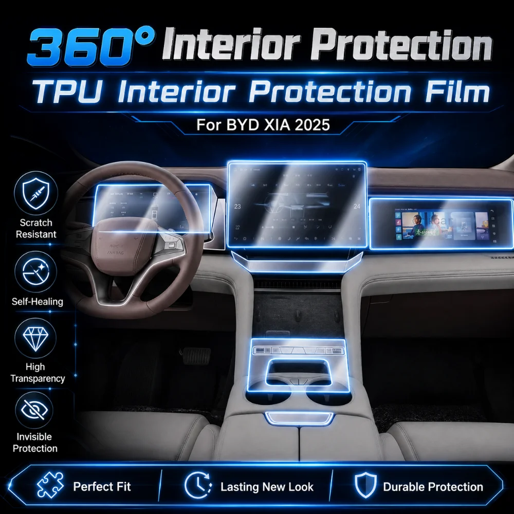 Film protecteur transparent en TPU pour console centrale de voiture, film anti-rayures pour écran LCD, accessoires pour BYD XIA 2025