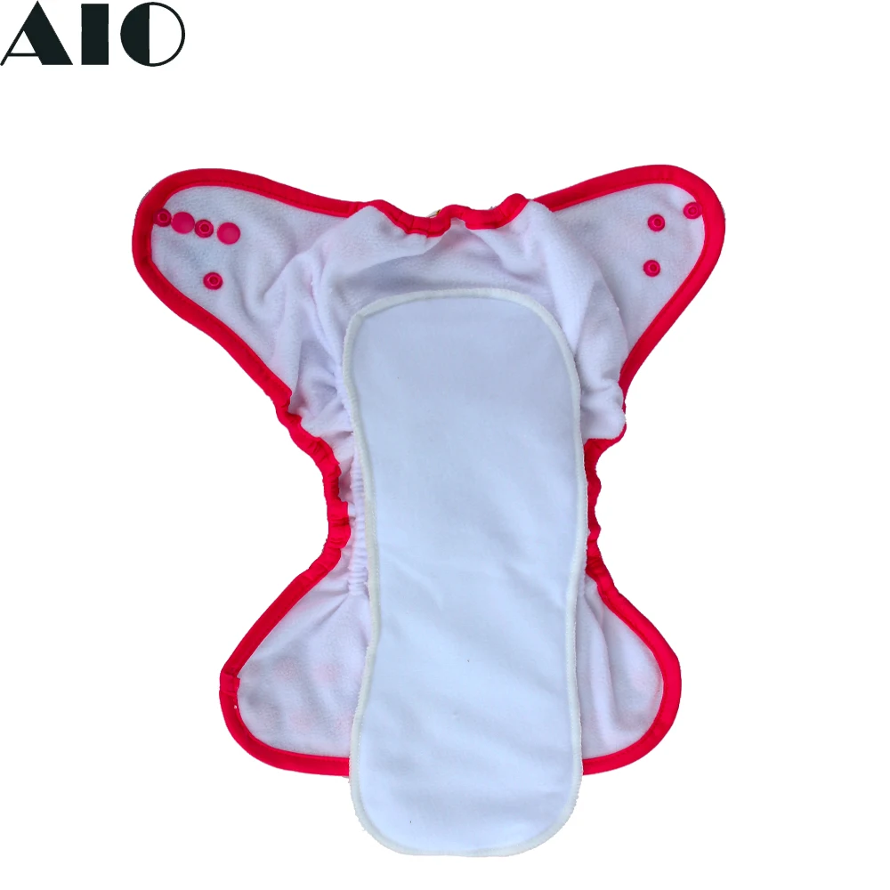 AIO Infant Cloth Diaper Adjustable Washable Reusable Fit Baby 3-15KG Built-in 2 Nappy Inserts Night Useable Prevent Leak Urine