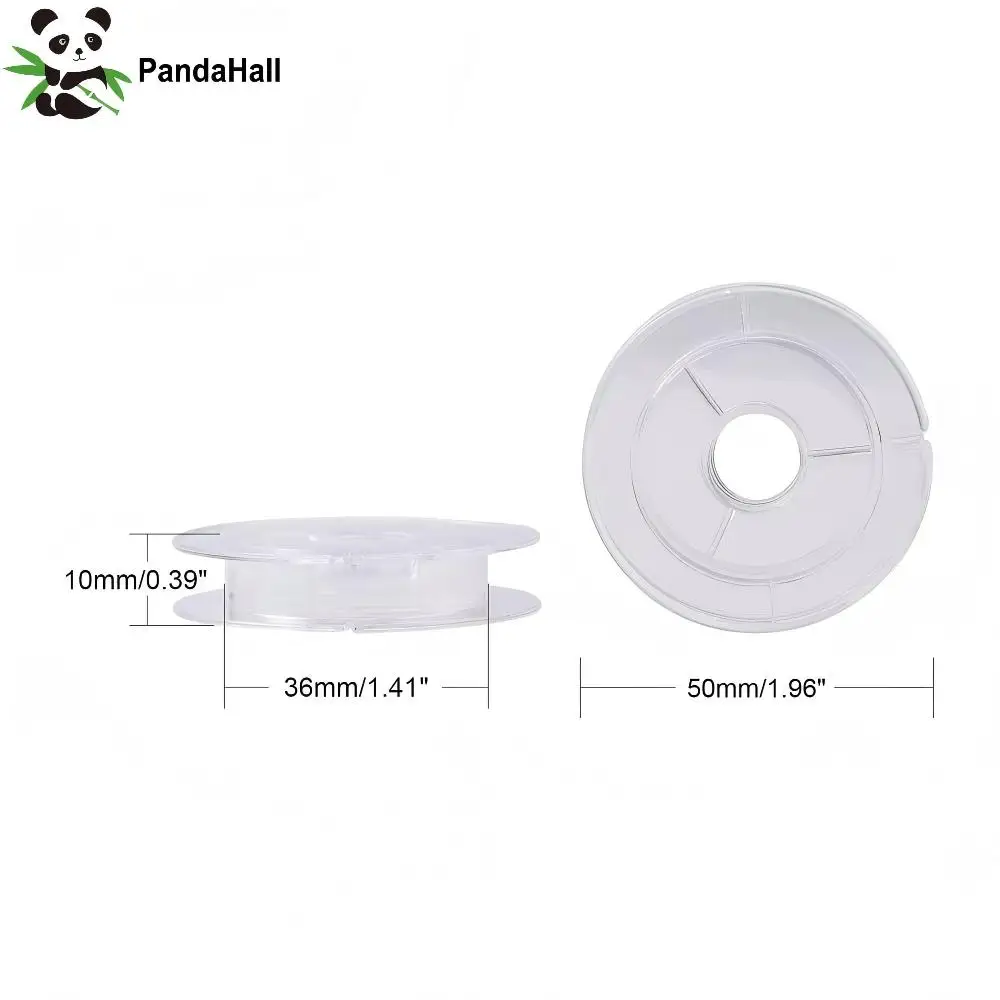 PandaHall 200PCS Clear Plastic Spools, Wheel Shape 50x10mm for Thread Beading Wire Organizing Jewelry Making Storage