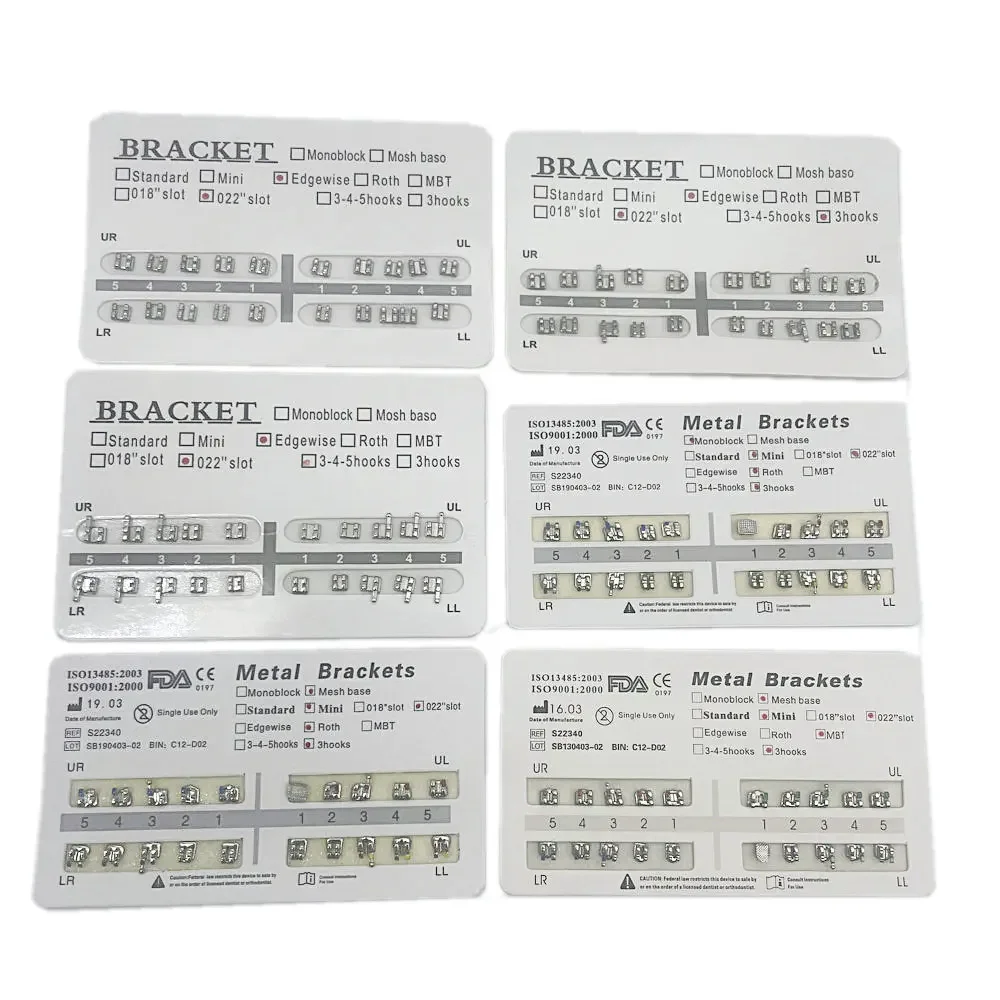 1pack Dental Orthodontic Metal Braces Bracket Mini Roth/MBT/Edgewise 022 Hooks 345 Dental Bracket Dentist Product