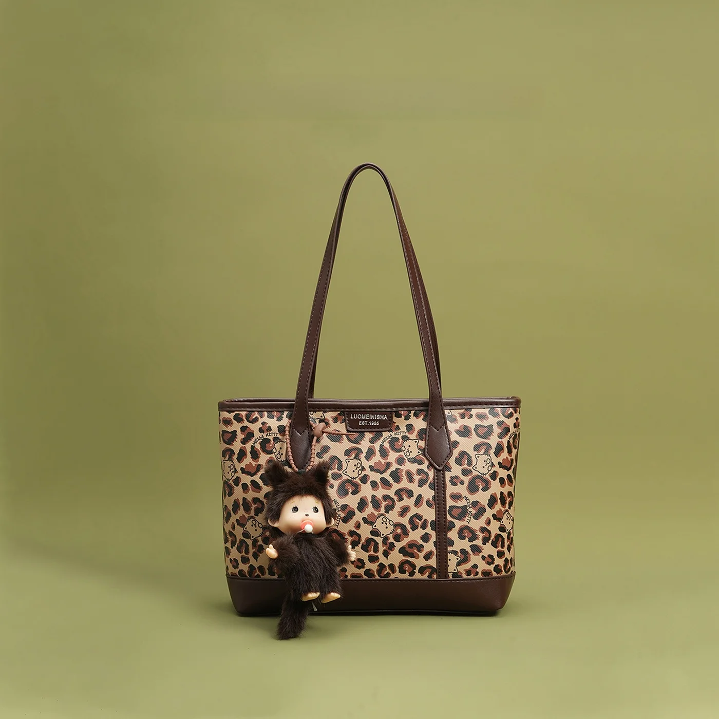 

Faionable большая сумка-тоут с леопардовым принтом, женская сумка на одно плечо, пригородная сумка на молнии, сумка из искусственной кожи