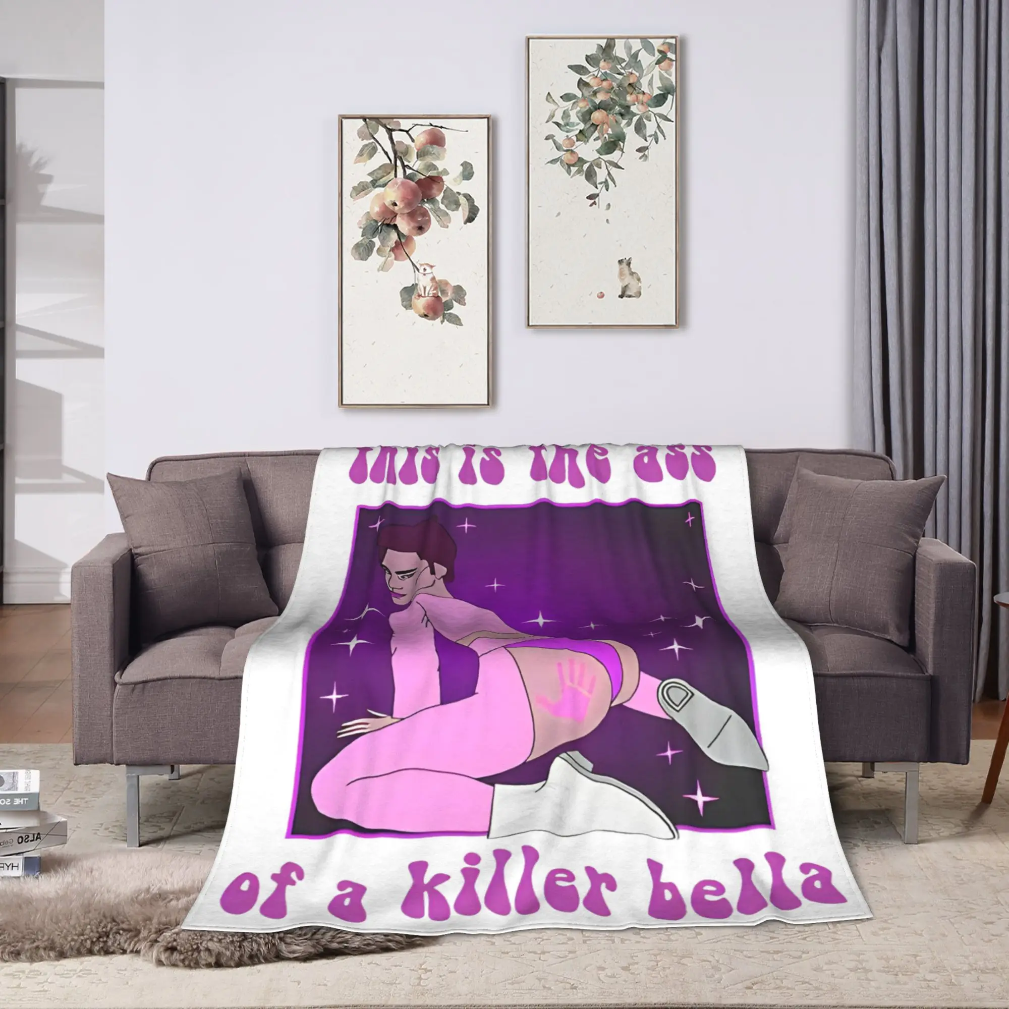 This Is The Ass Of A Killer Béllá  Blanket Quality Warm Soft  Throw Blanket Winter Decorative Couch Bed Graphic Bedspread