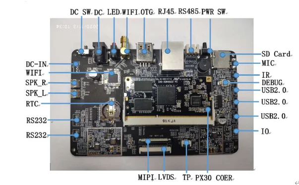 motherboard development board EVB DEV-KIT PX30 CPU based on quad core 64bit cortex A35 support Linux Android