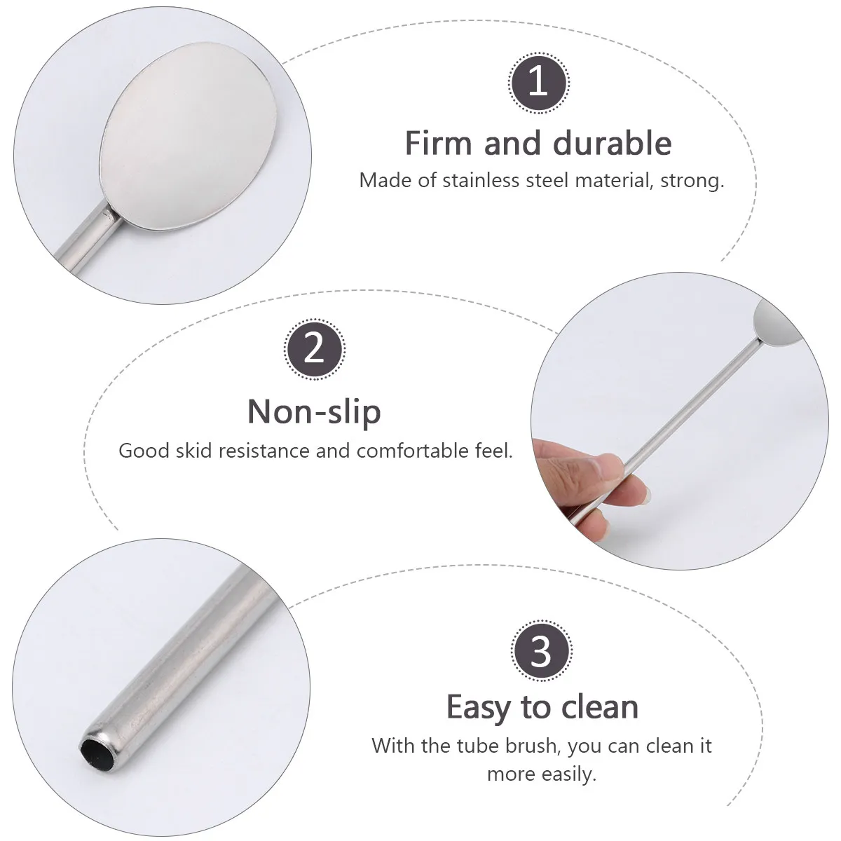 Cuchara mezcladora de cóctel de acero inoxidable, con cabezal esférico ergonómico para café, té, leche, miel, cóctel, crema, postre, 4 Uds.