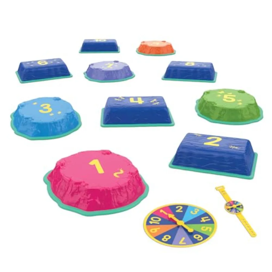 

Hop to 10 Stepping Stones - Non Slip Nesting Stepping Stones for Early Math and Gross Motor Skills Toys for Toddlers 3-5 Indoor