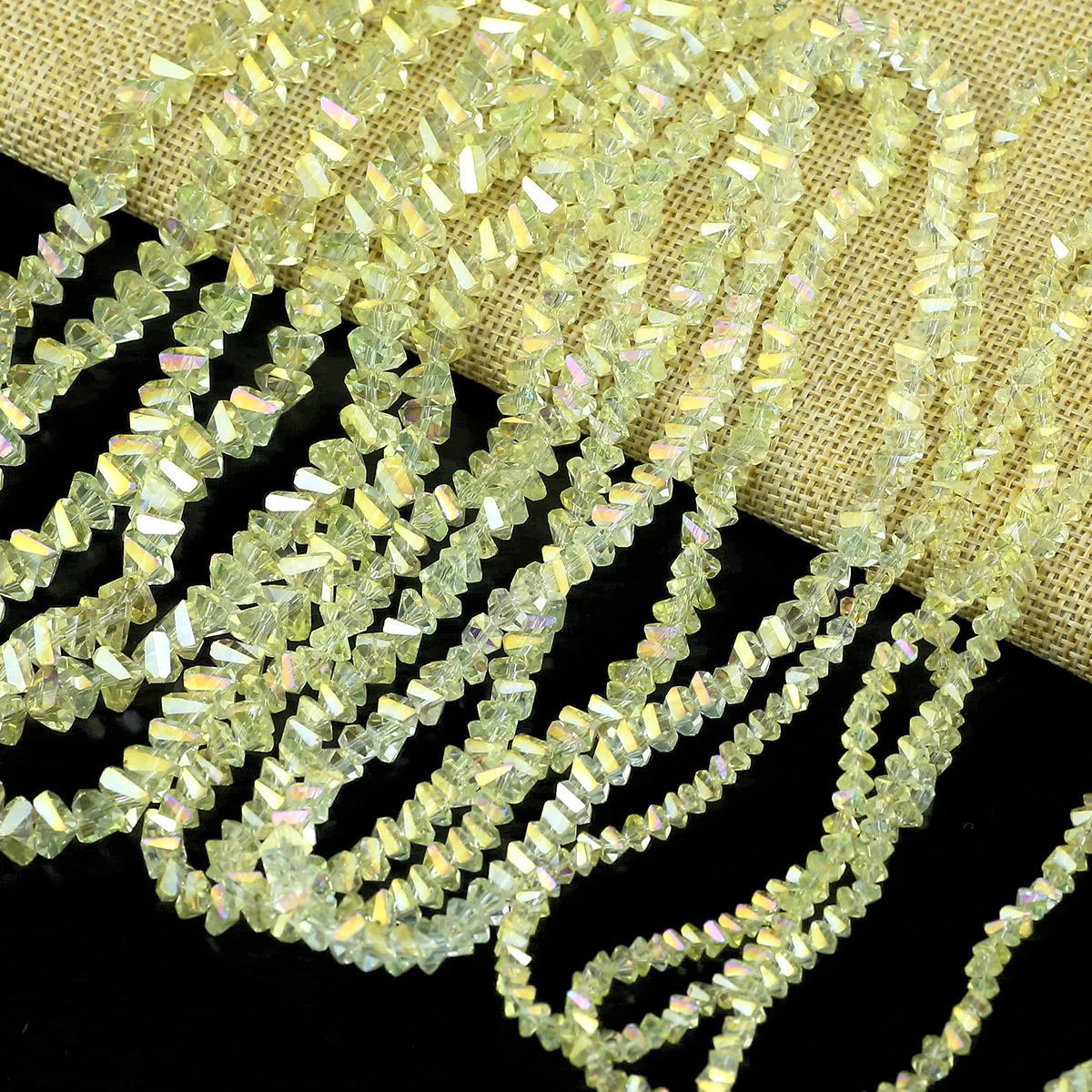 مثلث كريستال نمساوي أوزة الزجاج الأصفر فاصل فضفاض الخرز 4/6/8 مللي متر للمجوهرات لتقوم بها بنفسك أقراط أساور المعلقات اكسسوارات #1